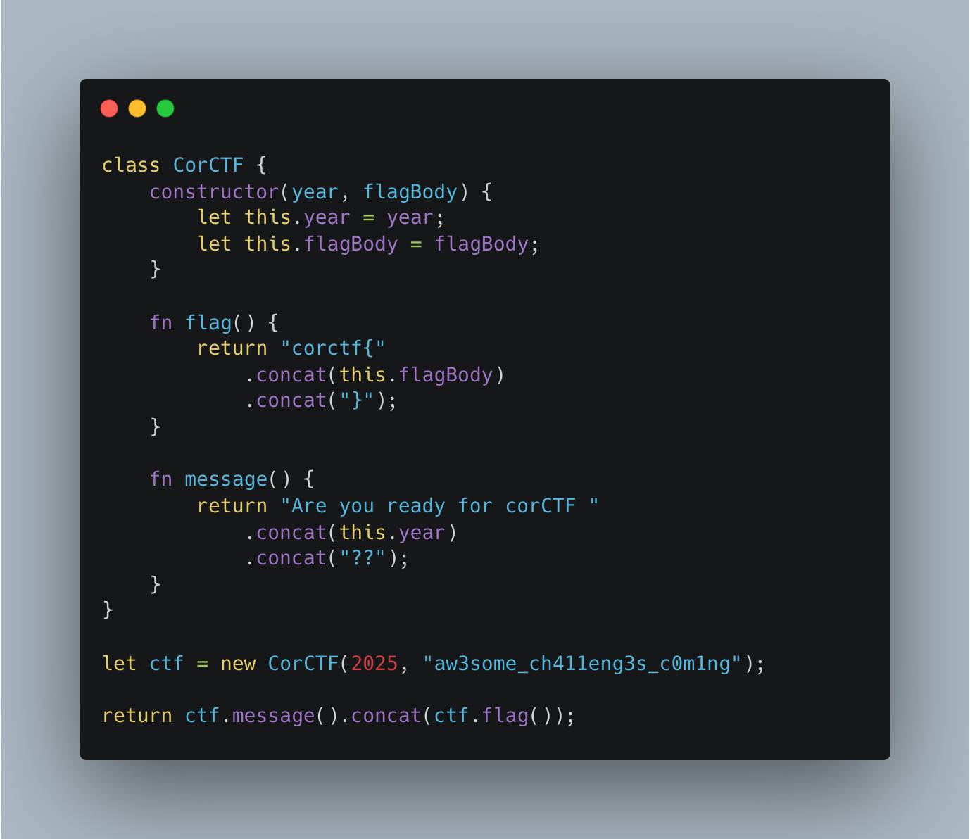 the snippet shown in the challenge teaser tweet